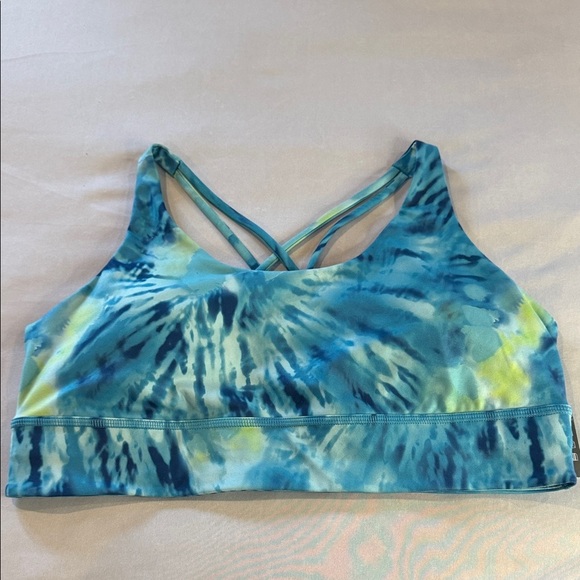 Athletic Works Sports Bra DRI-MORE TECH Blue and White Tie-Dye Women Sz XL, D34 - Picture 1 of 13